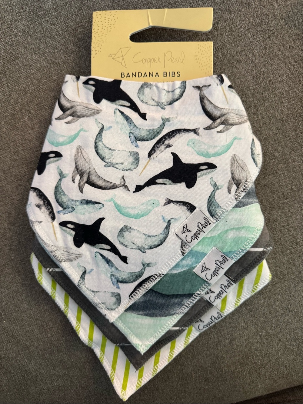 NWT Copper Pearl Kai Baby Bandana Bibs 4 Pack- Whale Ocean Waves